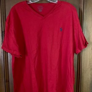 Red V-Neck Polo